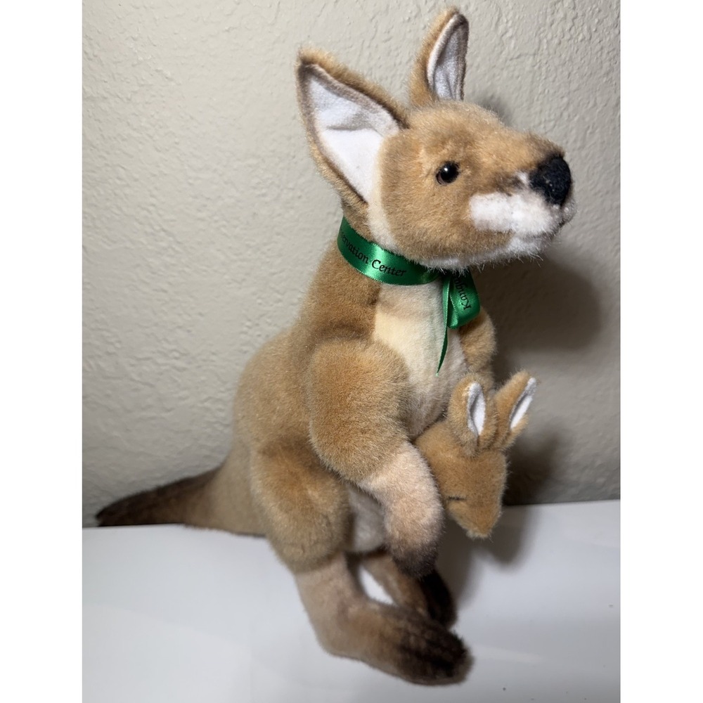 2000 HANSA Thomas Boland & CO Red Kangaroo & Joey Sitting Plush Animal With TAGS